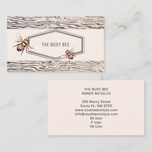 ビー素朴忙し風化木材リテール 名刺 (正面/裏面)