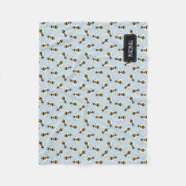 ビー素朴男の赤ちゃん毛布名前をカスタムする フリースブランケット