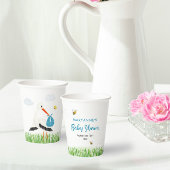 ビー素朴&バタフライボーイベビーシャワー付きコウノトリ 紙コップ