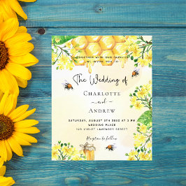 ビー結婚の黄花模様予算の招待 チラシ