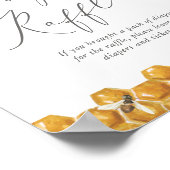 ビー緑の赤ちゃんシャワーおむつラッフルサイン ポスター (角)