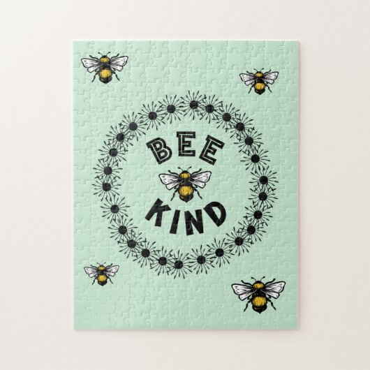 ビー親切のまわりに親切フローラデザイン ジグソーパズル (縦)