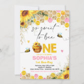 ビー誕生日ひまわりハニービーバースデーパーティー 招待状 (正面)