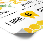 ビー誕生日パーティーのマイルストーンchalkboard 1061 ポスター (角)