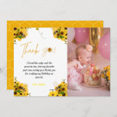 ビー誕生日パーティーテーマ誕生日サンキューカード 招待状 (正面/裏面)