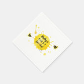 ビー誕生日パーティービー日水色の黄色のミツバチ スタンダードカクテルナプキン (角)