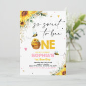 ビー誕生日ヒマワリ蜂の誕生パーティー 招待状 (スタンド正面)