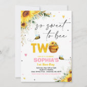 ビー誕生日ヒマワリ蜂の誕生パーティー 招待状 (正面)