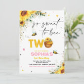 ビー誕生日ヒマワリ蜂の誕生パーティー 招待状 (スタンド正面)