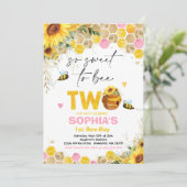 ビー誕生日ヒマワリ蜂の誕生パーティー 招待状 (スタンド正面)