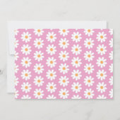 ビー誕生日フォトパーティーフラワーデイジーピンク 招待状 (裏面)