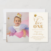 ビー誕生日フォト招待状 招待状 (正面)