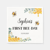 ビー誕生日ベビーシャワー スタンダードカクテルナプキン (正面)