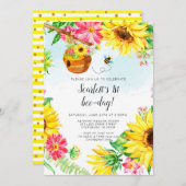 ビー誕生日招待状ひまわり誕生日招待状 招待状 (正面/裏面)