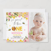 ビー誕生日招待状ハニービーバースデーパーティー 招待状 (正面)