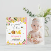 ビー誕生日招待状ハニービーバースデーパーティー 招待状 (スタンド正面)