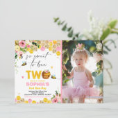 ビー誕生日招待状ハニービーバースデーパーティー 招待状 (スタンド正面)