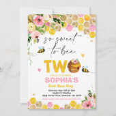 ビー誕生日招待状ハニービーバースデーパーティー 招待状 (正面)