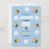 ビー誕生日招待状パーティーデイジーブルーボーイズ 招待状 (正面)