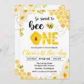 ビー誕生日招待状ビー1st誕生日招待状 招待状 (正面/裏面)