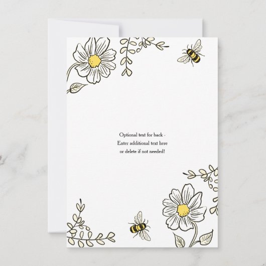 ビー誕生日招待状忙しfor bee birthday 招待状 (裏面)