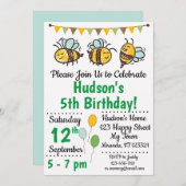 ビー誕生日招待状 招待状 (正面/裏面)