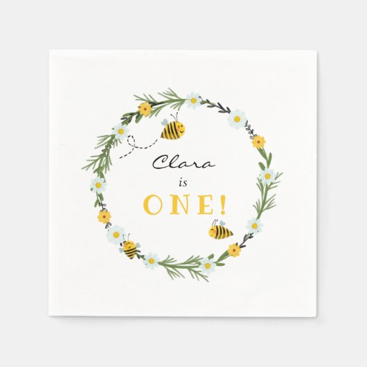 ビー誕生日 スタンダードカクテルナプキン (正面)