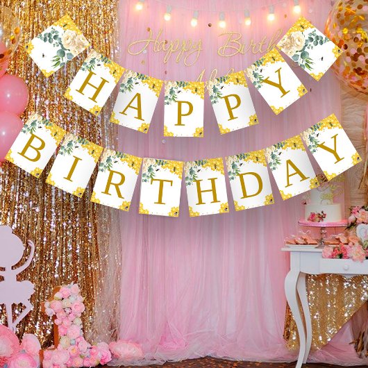 ビー誕生日 バンティングフラッグ