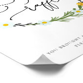 ビー赤ちゃんシャワーおむつラッフルサイン ポスター (角)