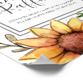 ビー赤ちゃんシャワーおむつラッフルパーティー標識 ポスター (角)