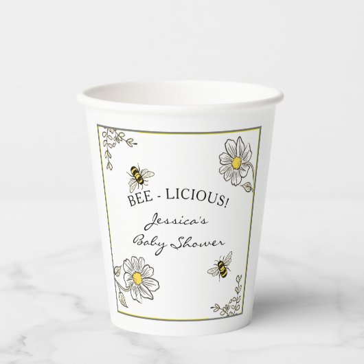 ビー赤ちゃんシャワーのまわりにシャワー 紙コップ (正面)