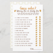 ビー赤ちゃんシャワーゲーム。誰だと思う？ (正面/裏面)