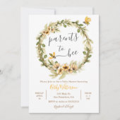 ビー赤ちゃんシャワーフローラ親へビーベビー 招待状 (正面)