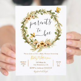 ビー赤ちゃんシャワーフローラ親へビーベビー 招待状