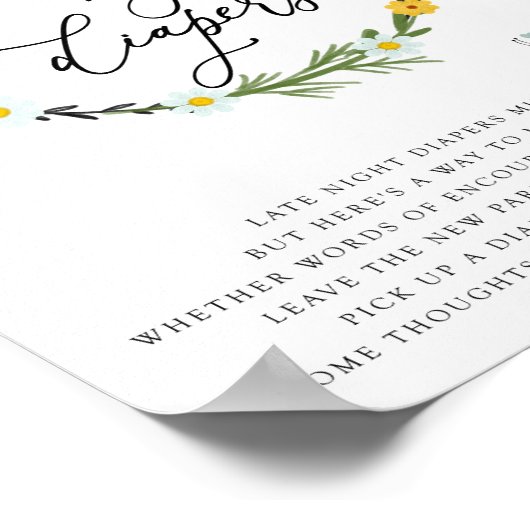 ビー赤ちゃんシャワー夜遅くおむつゲーム。 ポスター (角)