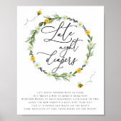 ビー赤ちゃんシャワー夜遅くおむつゲーム。 ポスター (正面)