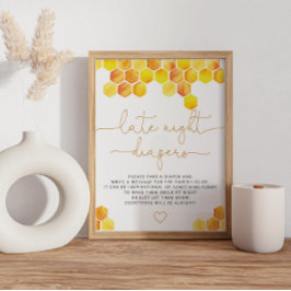 ビー赤ちゃんシャワー夜遅くおむつゲーム。ポスター ポスター