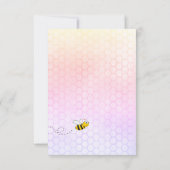 ビー赤ちゃんシャワー女の子フローラ緑のママbee 招待状 (裏面)