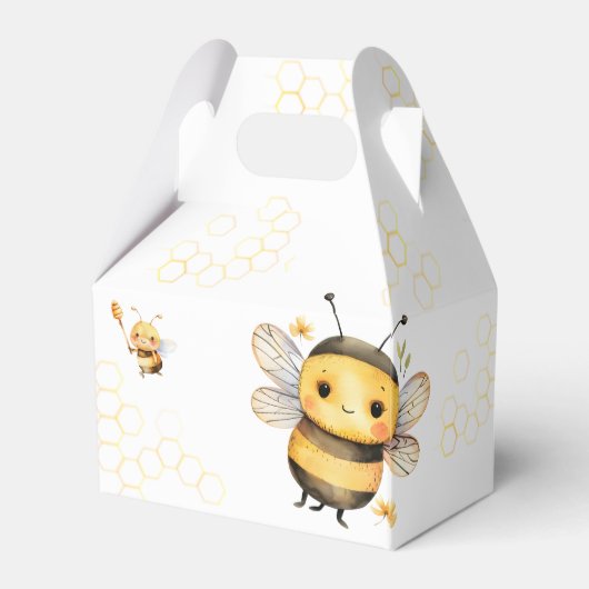 ビー赤ちゃんシャワー男の子または女の子タイポグラフィありがとう フェイバーボックス (裏面サイド)