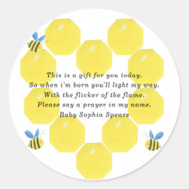 ビー赤ちゃんシャワー – 祈りの言葉キャンドルラベル ラウンドシール
