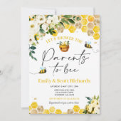 ビー赤ちゃん男女兼用シャワー親へビーベビー 招待状 (正面)