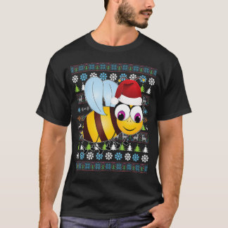 ビー醜いクリスマスサンタハットアニマルクリスマスファミリー Tシャツ