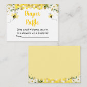 ビー金ゴールドフローラベビーシャワーおむつラッフル エンクロージャーカード (正面/裏面)