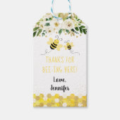 ビー金ゴールドフローラ男女兼用ベビーシャワー ギフトタグ (正面)