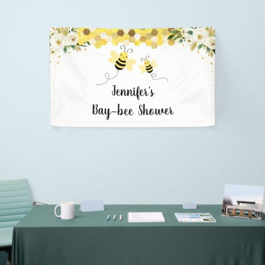 ビー金ゴールドフローラ男女兼用ベビーシャワー 横断幕 (トレードショー)