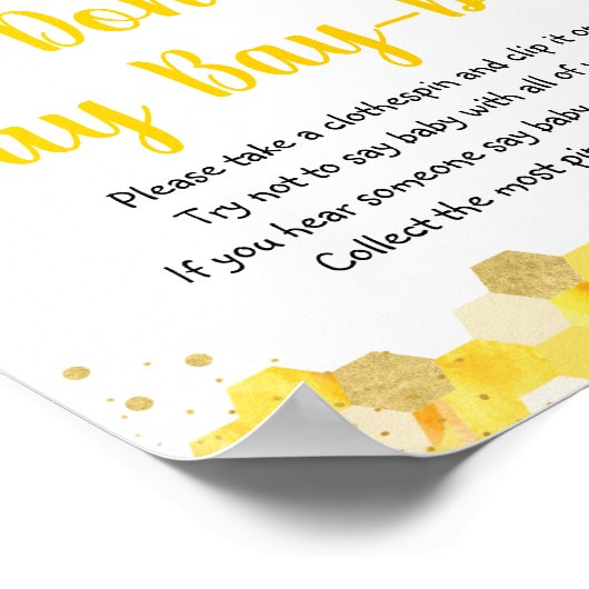 ビー金ゴールドフローラ言わないベビーゲーム ポスター (角)