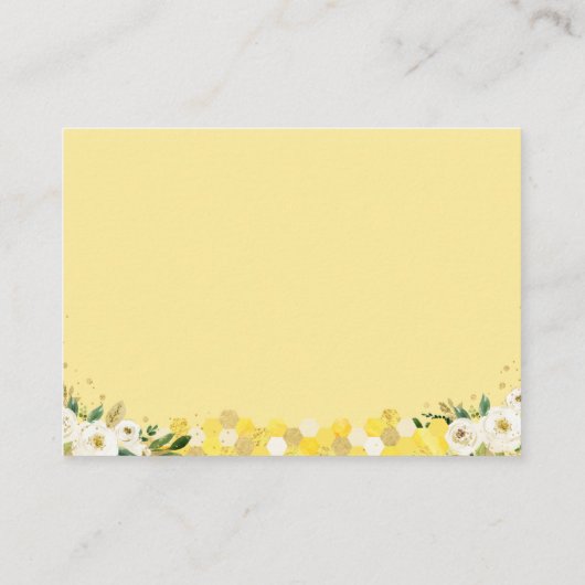 ビー金ゴールドフローラ赤ちゃんシャワー予約リクエスト エンクロージャーカード (裏面)