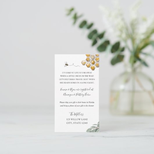 ビー長距離ベビーシャワーインサート エンクロージャーカード (スタンド正面)