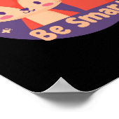 ビー頭が切れるかわいいおもしろい可愛いベビーキツネ赤色 ポスター (角)