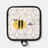 ビー飛んでいるかわいいドードル 鍋敷き (正面)